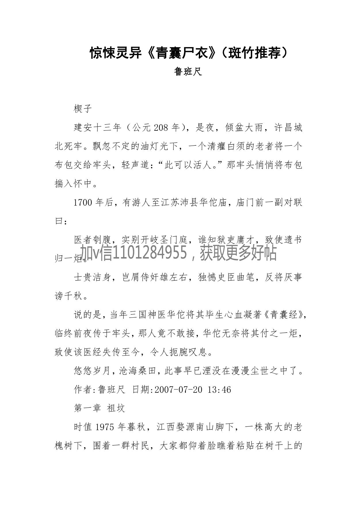 119-惊悚灵异《青囊尸衣》（斑竹推荐）-鲁班尺[公众号 第一资源001]