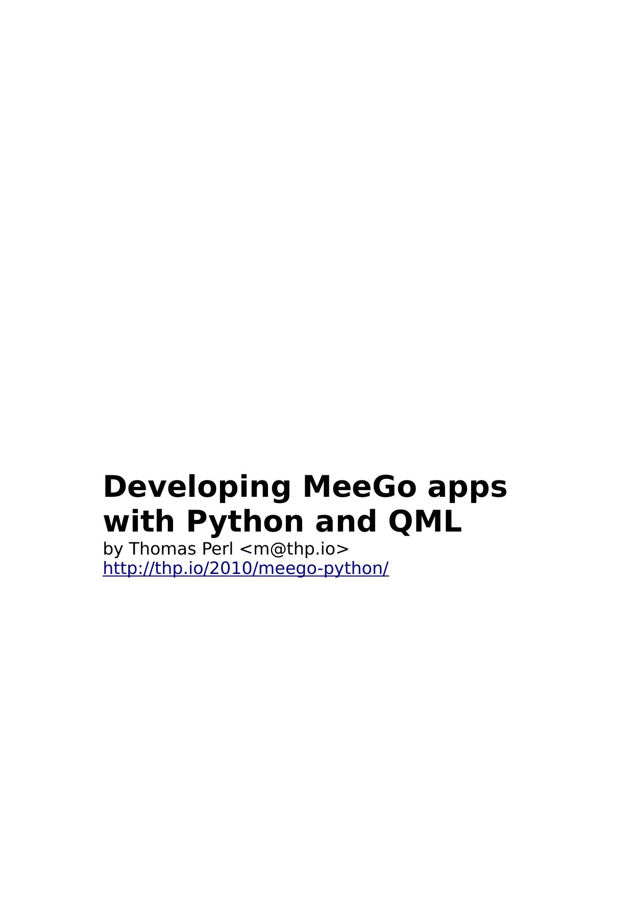 Developing MeeGo apps with Python and QML(1)
