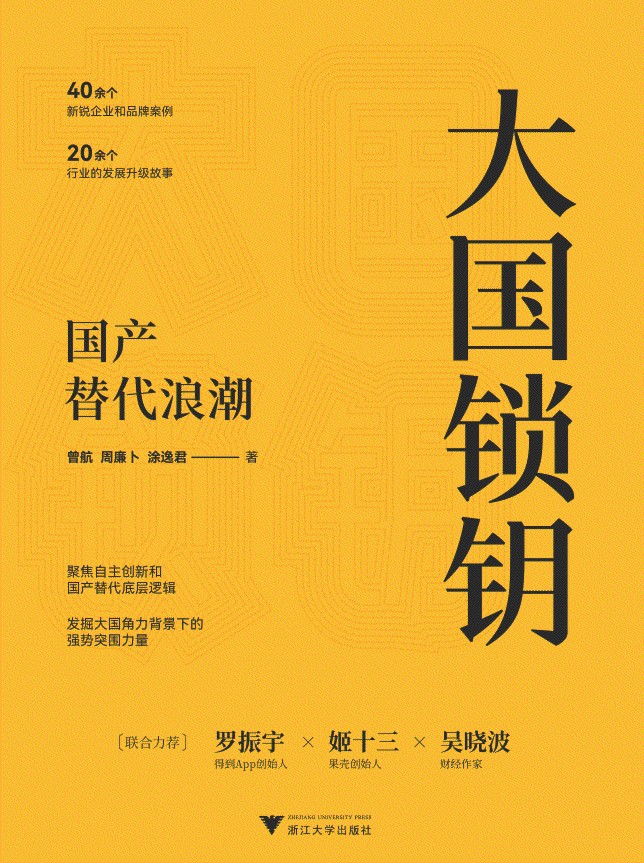 大国锁钥：国产替代浪潮(十四亿中国人拒绝“卡脖子”！一本书带你知晓真实的“中国制造”蜕变之路，看国产替代如何迎难而上！得到APP创始人罗振宇、果壳创始人姬十三、财经作家吴晓波联合推荐！发掘大国角力背景下的强势突围力量！)